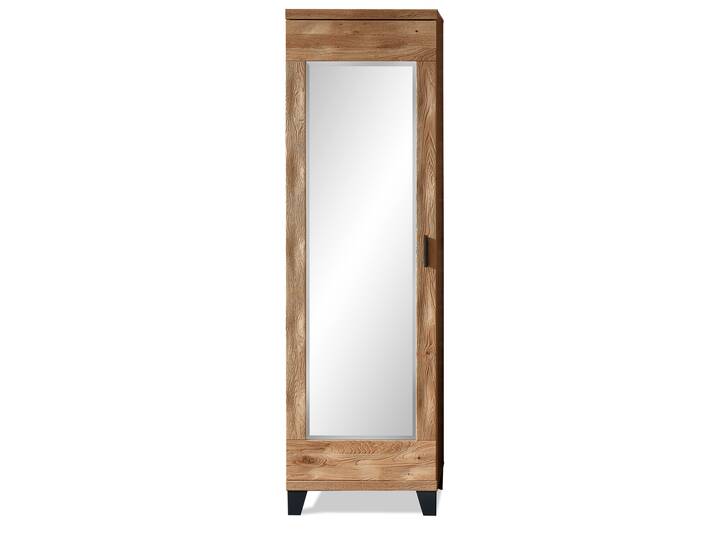 PERLINO Garderobenschrank, Front Massiv, Wildeiche geschroppt