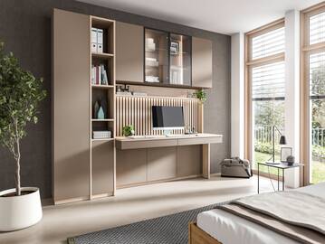 OSLO Bürokombination IV, Material Dekorspanplatte Eichefarbig/basalt matt