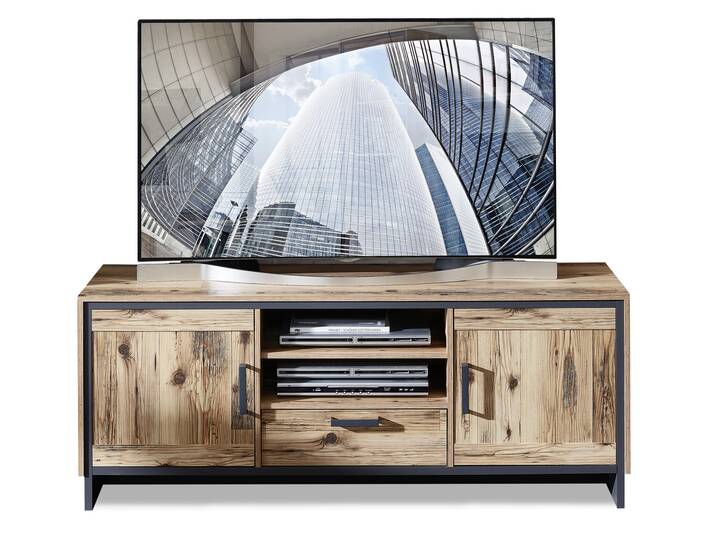 PASADENA TV-Board I, Material Dekorspanplatte, Alpine Lodge Nachbildung/graphitfarbig