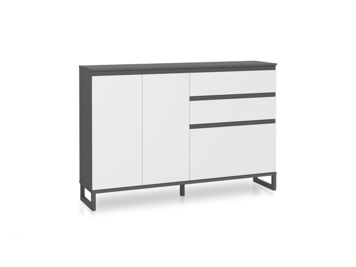 QUANDRO Schuhschrank I, Material Dekorspanplatte, dunkelgrau/lichtgrau