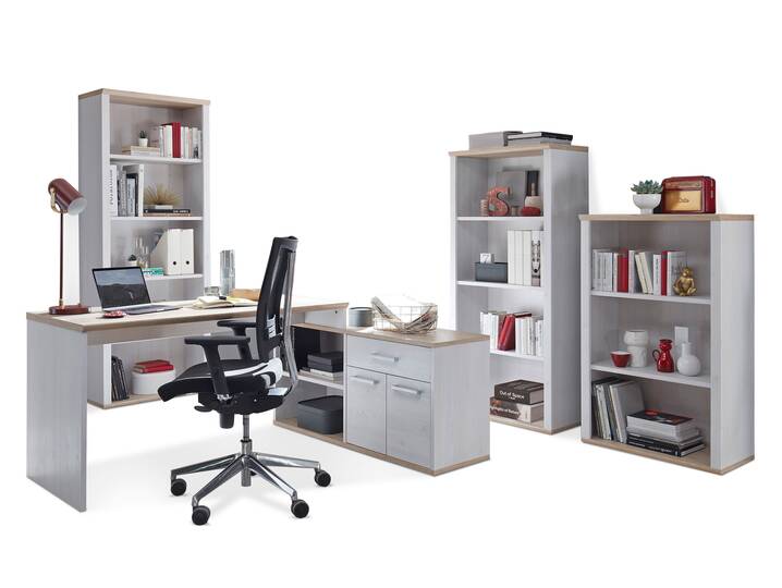ROSINA Komplett Büro, Material Dekorspanplatte, Sibiu Lärche Nachbildung