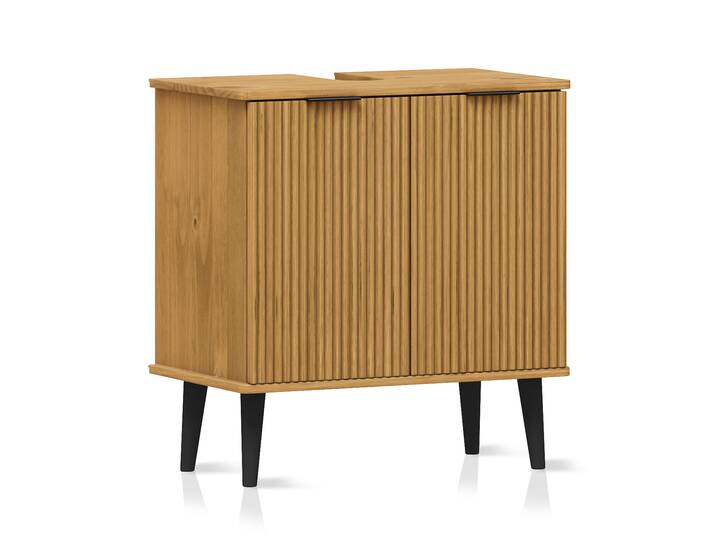 BOGOTA Waschbeckenunterschrank, Material Massivholz, Kiefer eichefarbig 