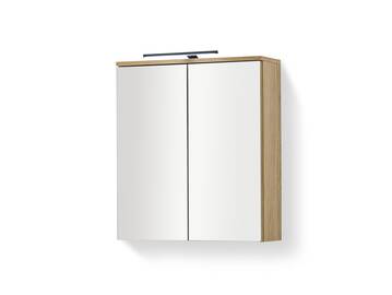 SEYTON Spiegelschrank inkl. Bel., Material Dekorspanplatte, eichefarbig