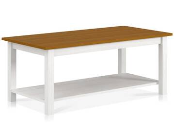 TRICO Couchtisch, Material Massivholz, weiss/eichefarbig, 100x50 cm