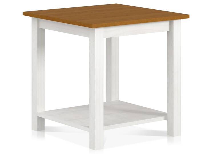 TRICO Couchtisch, Material Massivholz, weiss/eichefarbig, 50x50 cm