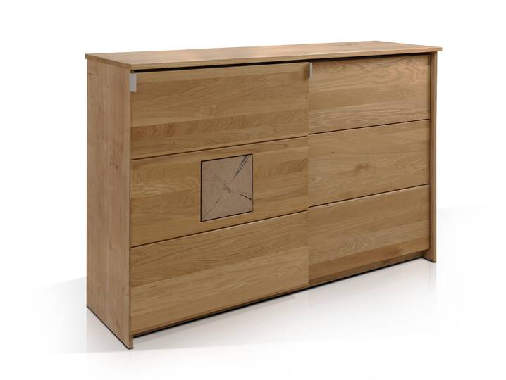 VALESCA Kommode mit massiver Front, Material Dekorspanplatte, Chalet-Eiche Nachbildung