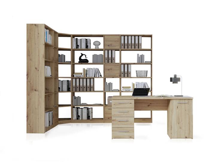 CALLANDO Komplett-Büro I, Material Dekorspanplatte, Artisan Eiche Nachbildung