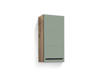 VALENCE Hängeschrank, Material Dekorspanplatte, Eiche Nachbildung/schilfgrün