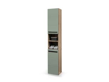 VALENCE Hochschrank, Material Dekorspanplatte, Eiche Nachbildung/schilfgrün