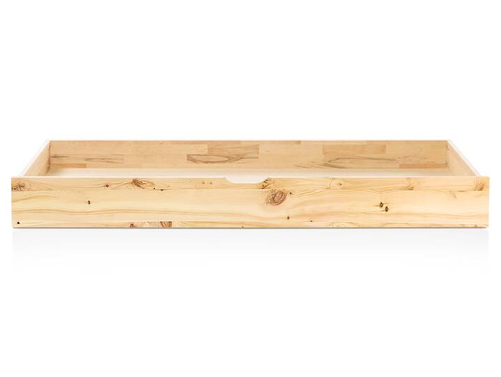 ZABINO Bettschublade auf Rollen, Material Massivholz, Zirbe