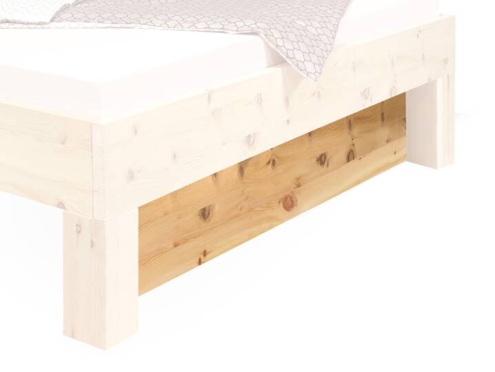ZABINO Blende zum 4-Fuß-Bett, Material Massivholz, Zirbe Zirbe unbehandelt | Komforthöhe