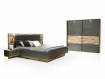 RICCANO Komplett-Schlafzimmer I, Material Dekorspanplatte, stabeichefarbig/grau
