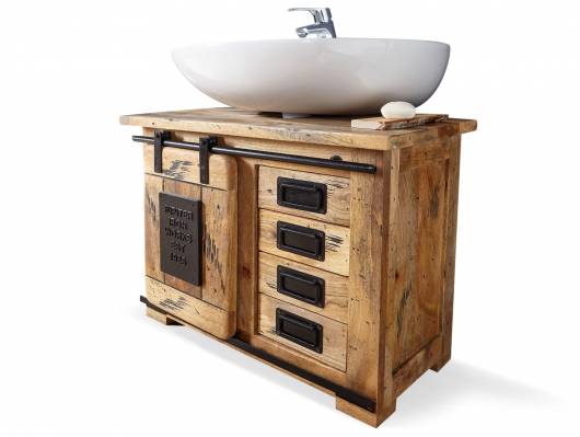 BRISTOL Waschbeckenunterschrank I, Material Massivholz, Mango rustikal