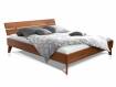 CALIDO 4-Fuß-Bett mit Kopfteil, Material Massivholz, Buche nussbaumfarbig gedämpft