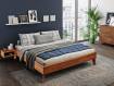 CALIDO 4-Fuß-Bett ohne Kopfteil, Material Massivholz, Buche nussbaumfarbig gedämpft