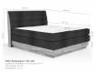 MAILO Boxspringbett mit Bettkasten, Material Massivholz Eiche/ Bezug Stoff in 2 Farben