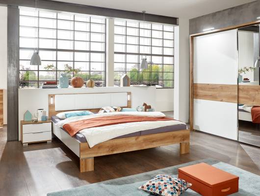 CASY Komplett-Schlafzimmer weiß/Plankeneiche CASY Komplett-Schlafzimmer weiß/Plankeneiche