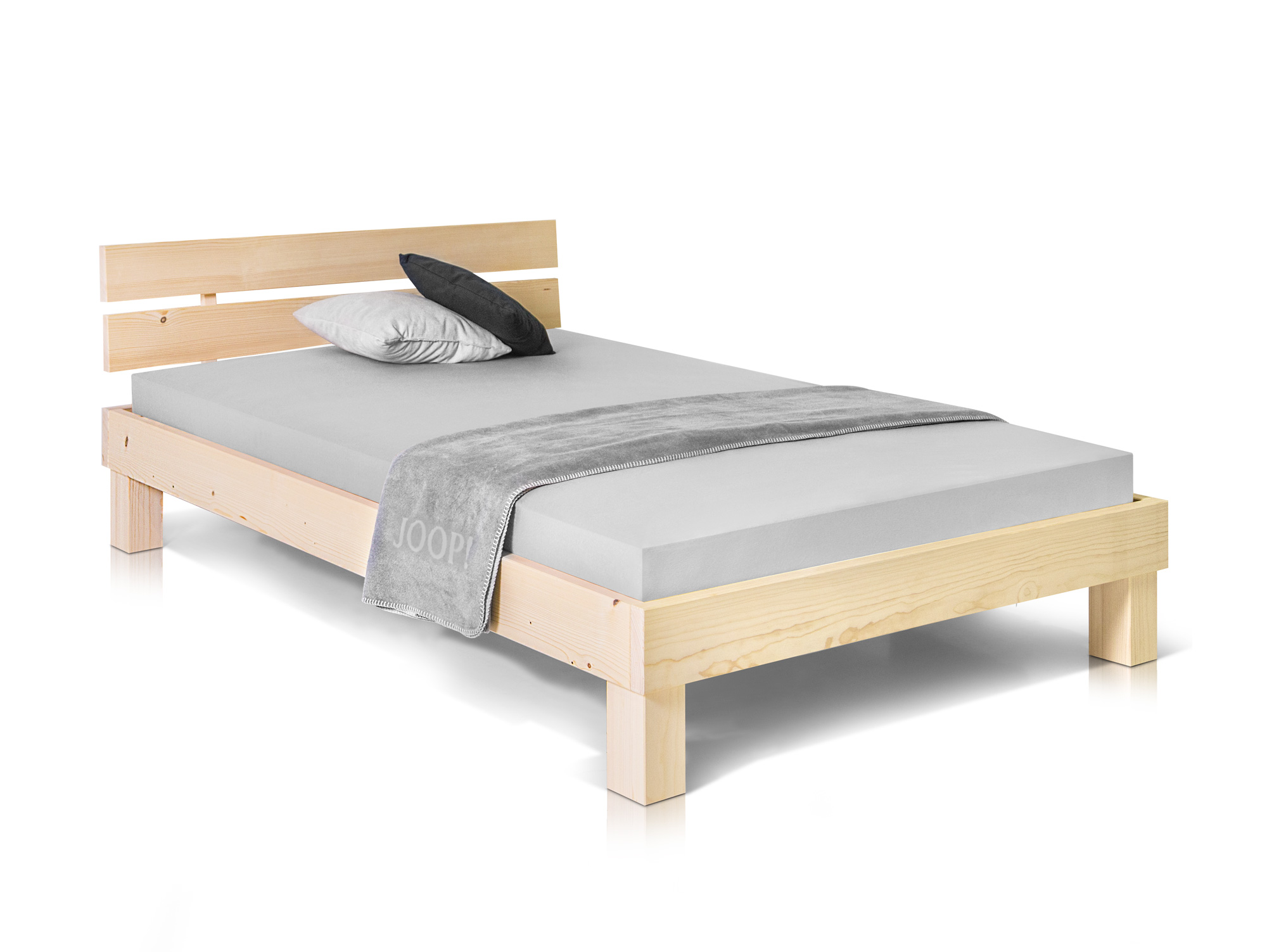 PUMBA Massivholzbett Fichte 120x200 cm natur