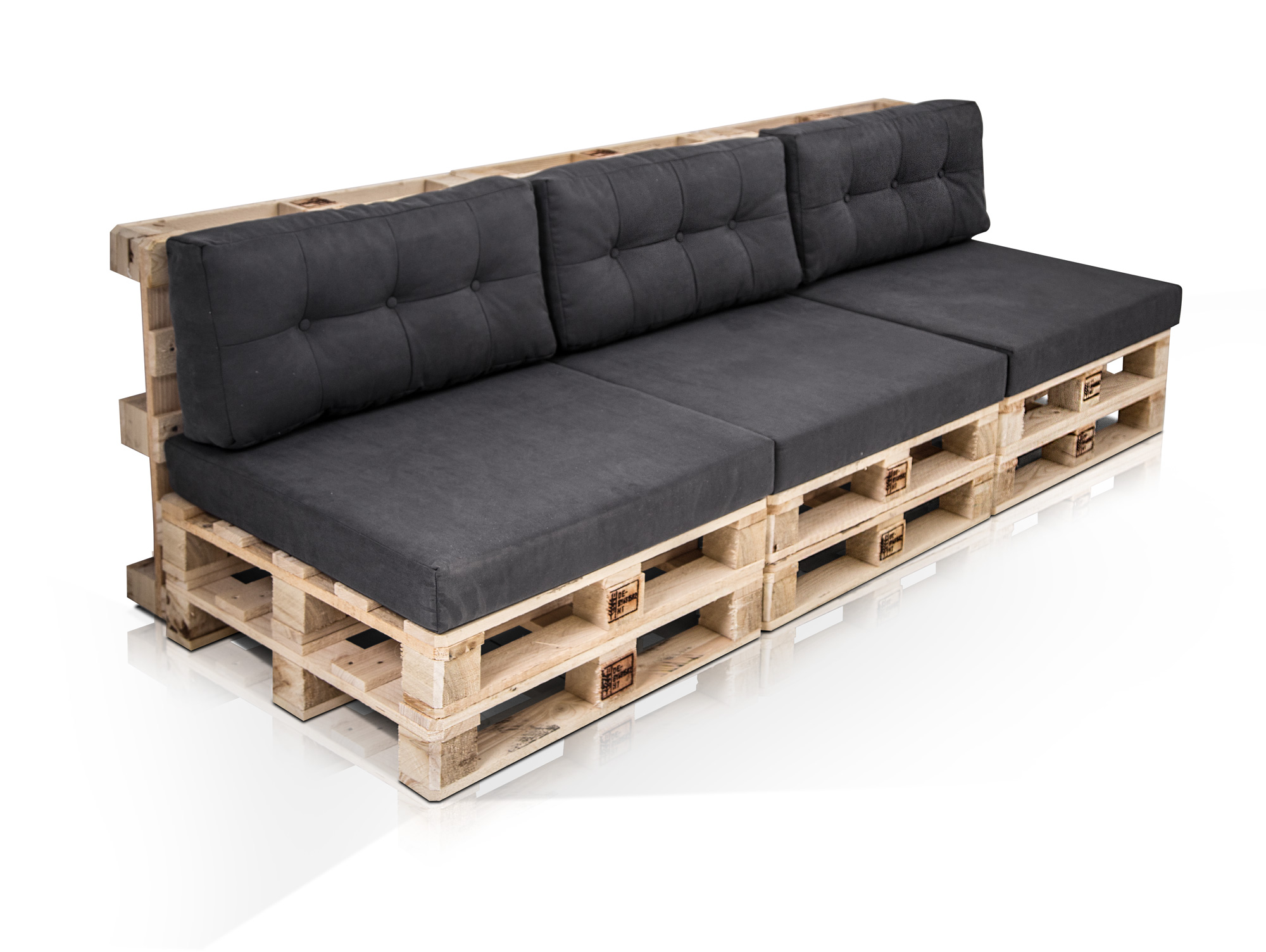 PALETTI 3Sitzer Sofa aus Paletten Fichte natur