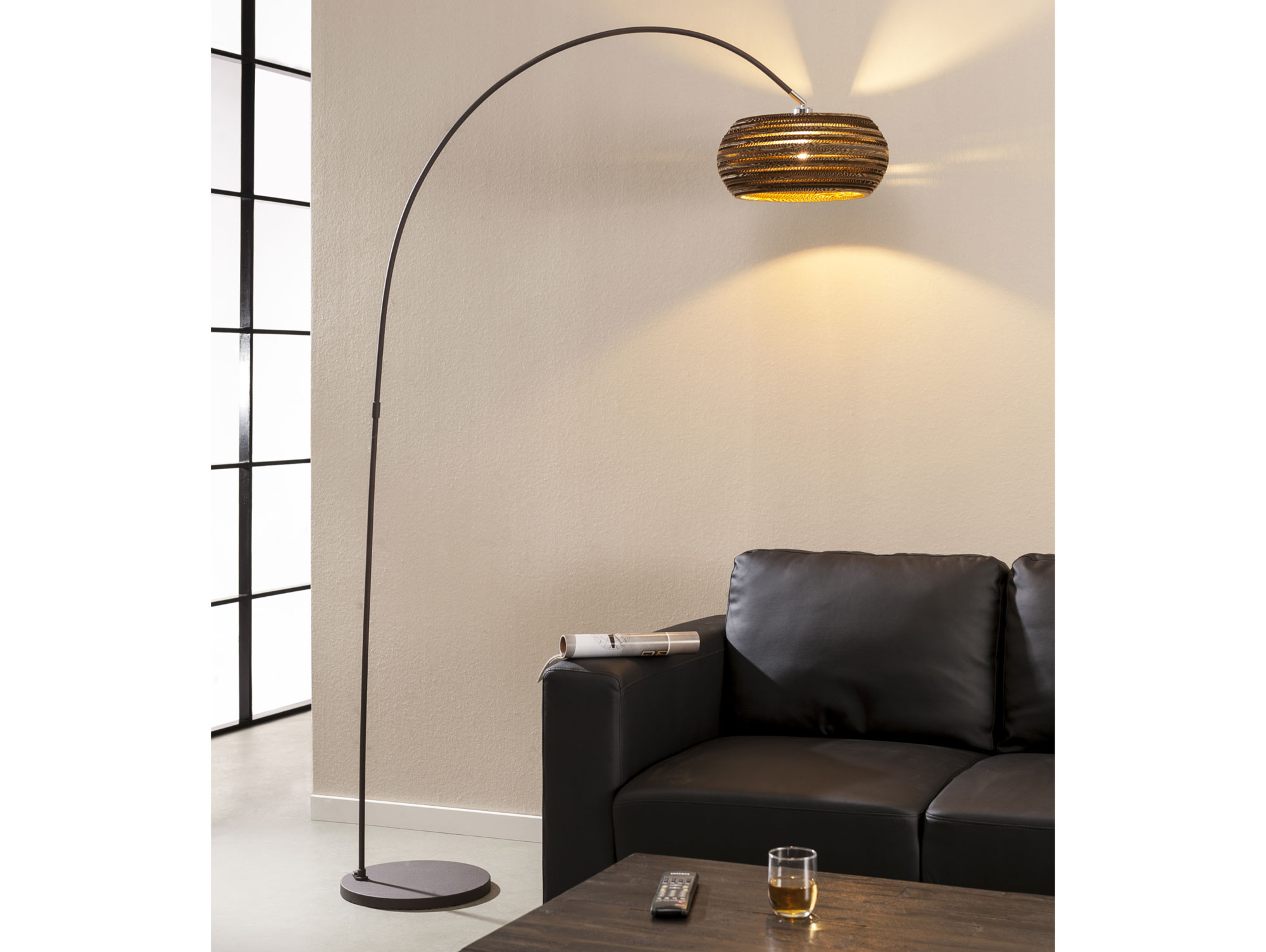 Caiden Stehlampe Bogenlampe Braun