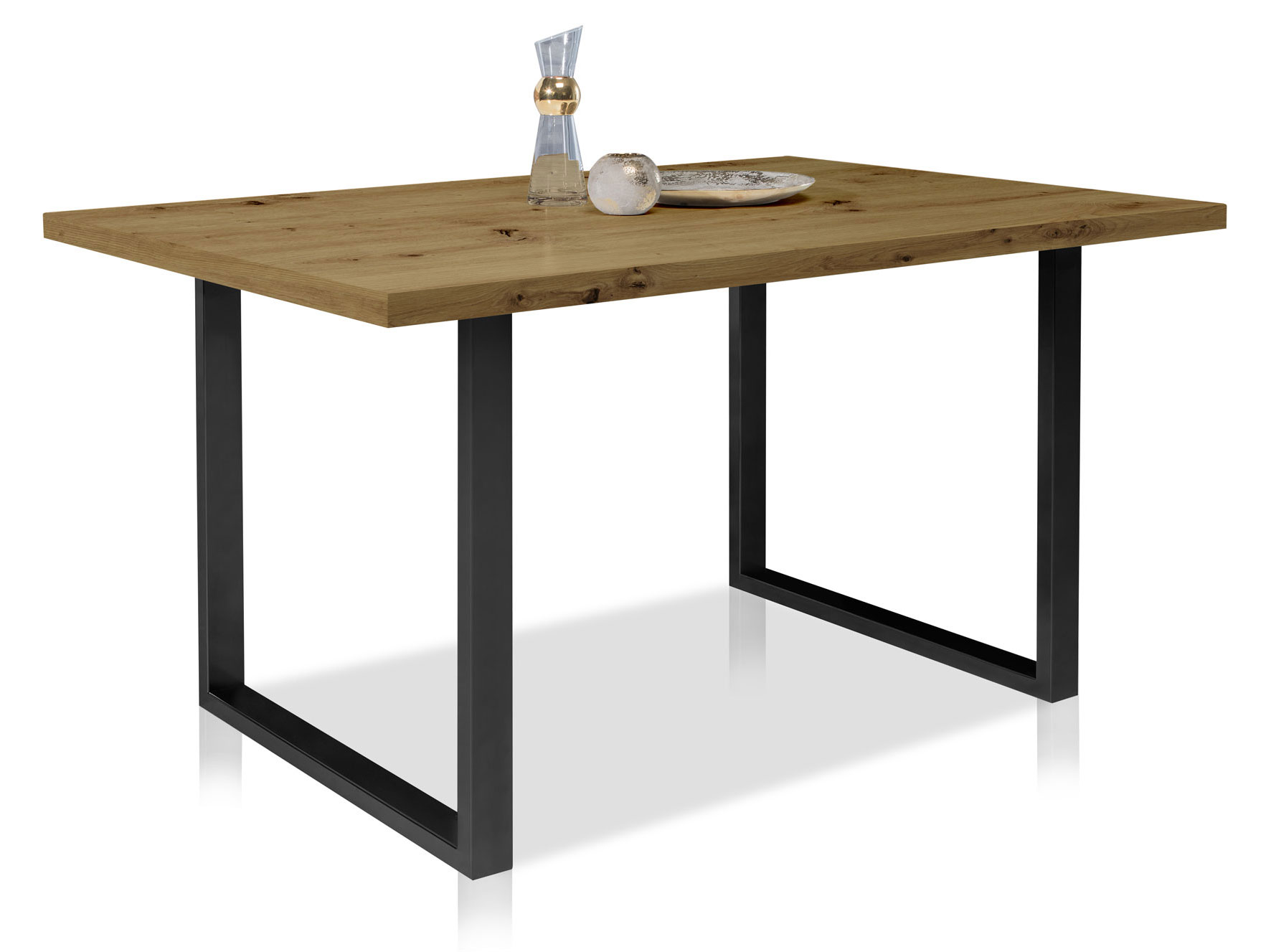 Tokara Esstisch Material Dekorspanplatte Gestell Metall Schwarz 160 X 90 Cm Eichefarbig