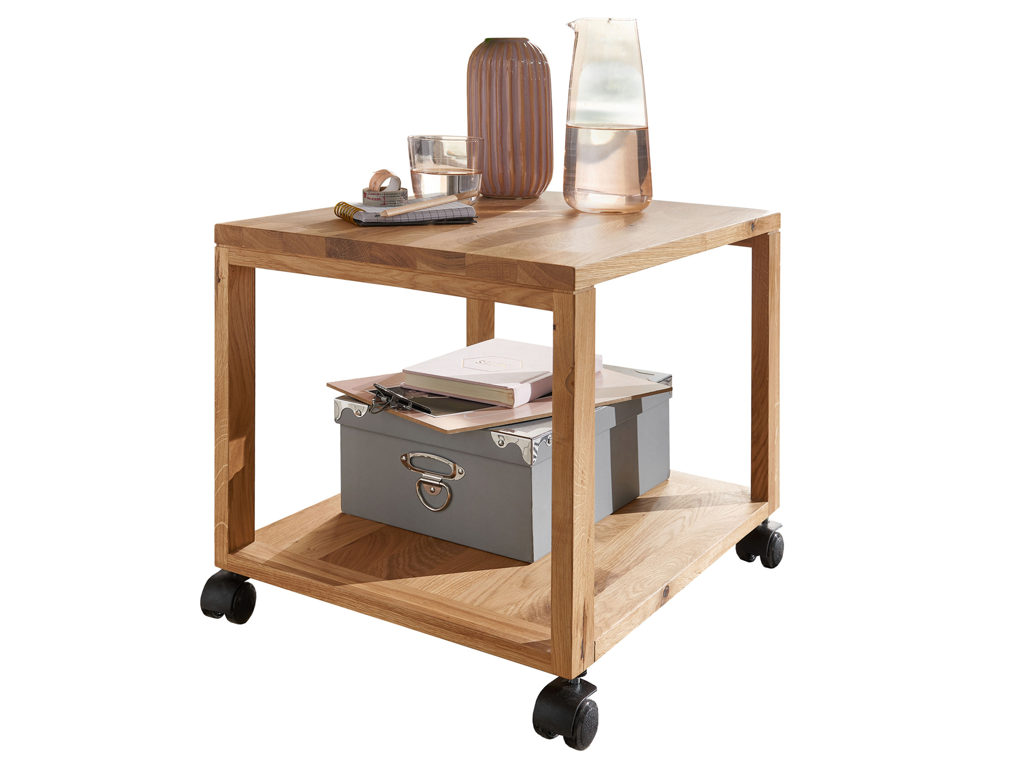 MARITA Rollwagen klein, Material Massivholz, Wildeiche geölt