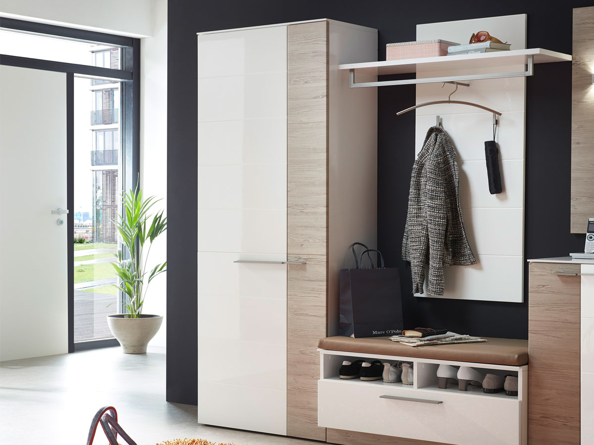 DUBLIN Garderobenschrank weiß/taupe