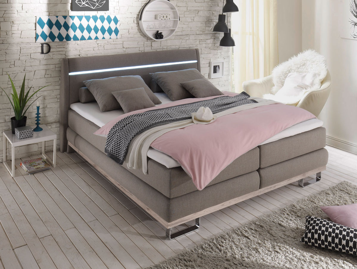 OSLO Boxspringbett 180x200 cm Sandeiche/schlamm