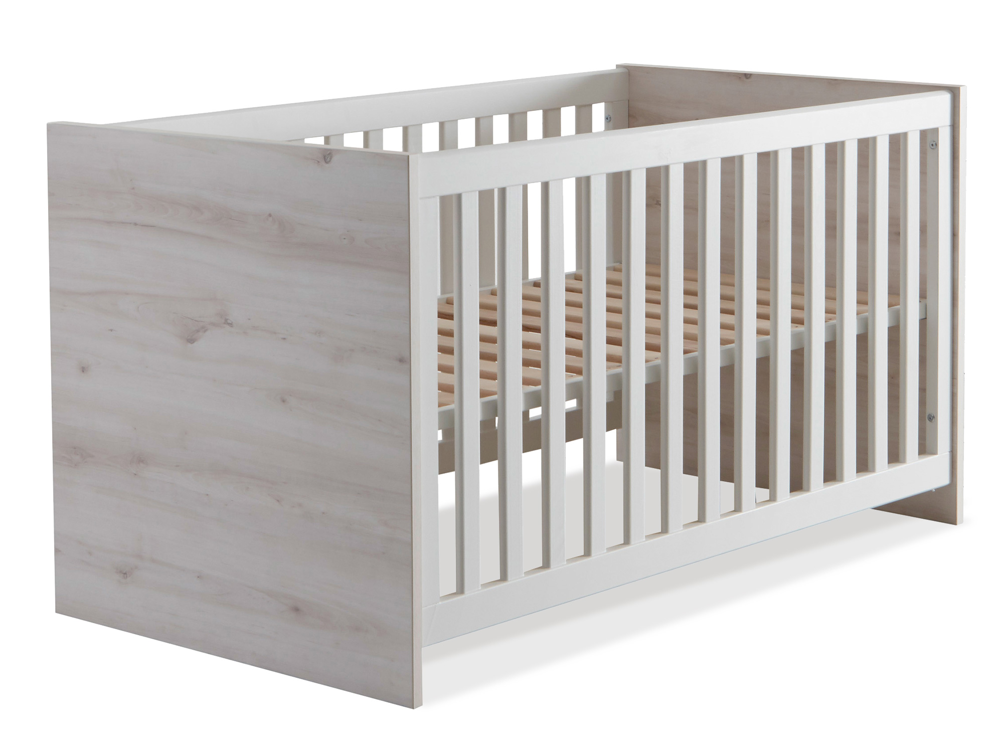 Cippy Babybett Material Dekorspanplatte Silbereichefarbig Weiss