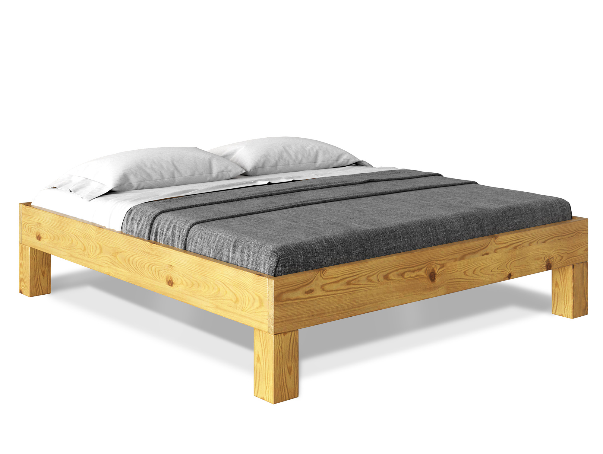 Curby 4 Fuss Bett Ohne Kopfteil Material Massivholz Rustikale Altholzoptik Fichte 90 X 200 Cm Natur