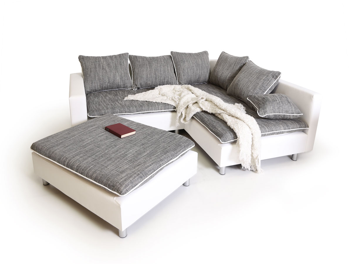 Vorschaubild von DAGGI Ecksofa / Sofa / Couch weiss / hellgrau Vorschaubild von DAGGI Ecksofa / Sofa / Couch weiss / hellgrau