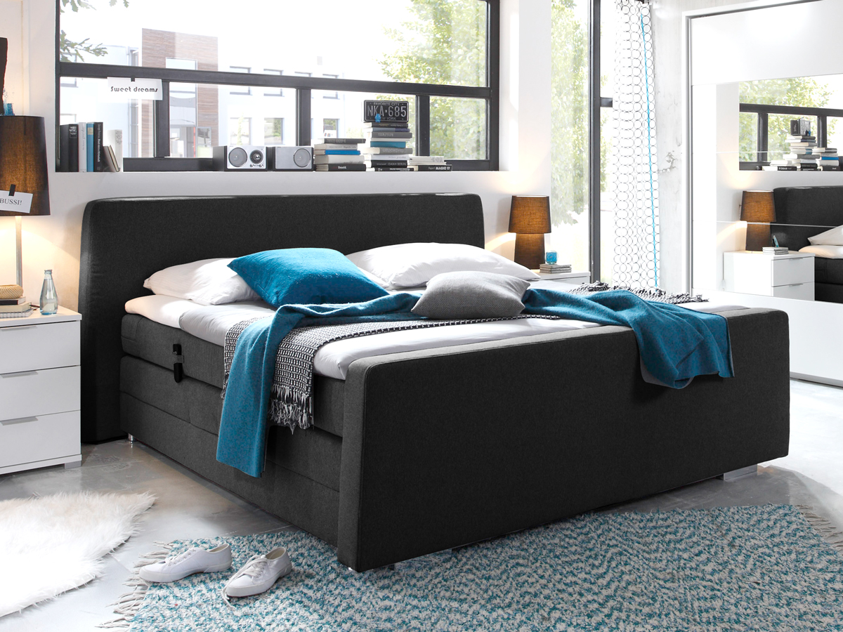 HONESTO Boxspringbett 180x200 mit Motor schwarz HONESTO Boxspringbett 180x200 mit Motor schwarz