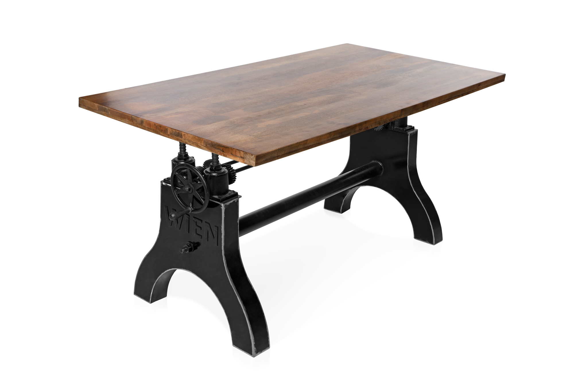 Bristol Ii Esstisch Hohenverstellbar Material Massivholz Gestell Gusseisen Mango 160 X 90 Cm