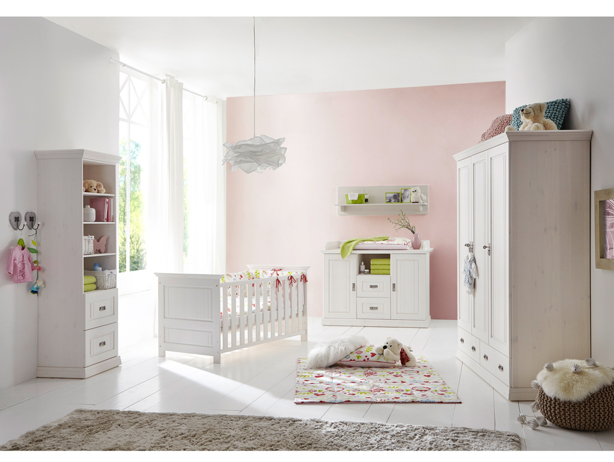 ODETTE Babyzimmer Kiefer Massivholz/weiß