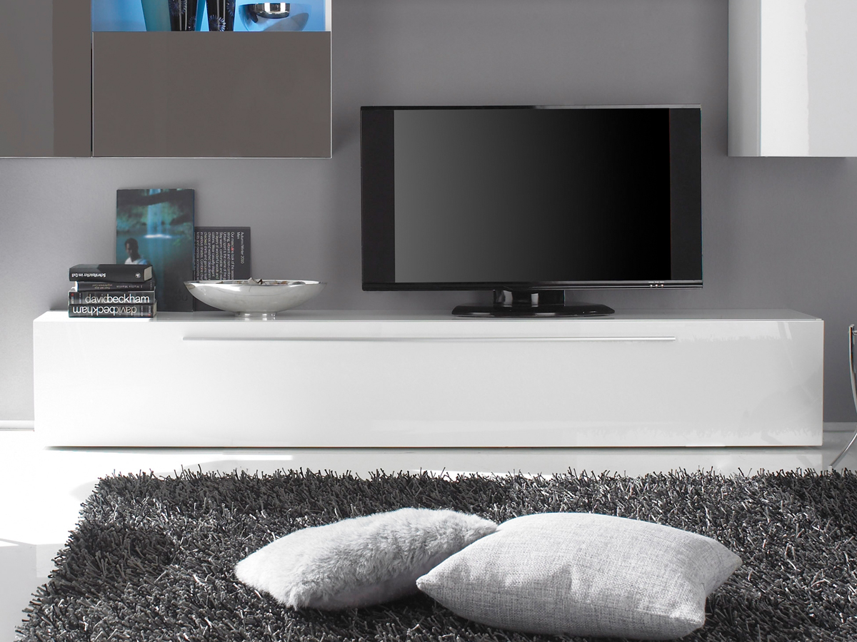 PORTIA TV-Unterteil weiß, Hochglanz lackiert PORTIA TV-Unterteil weiß, Hochglanz lackiert
