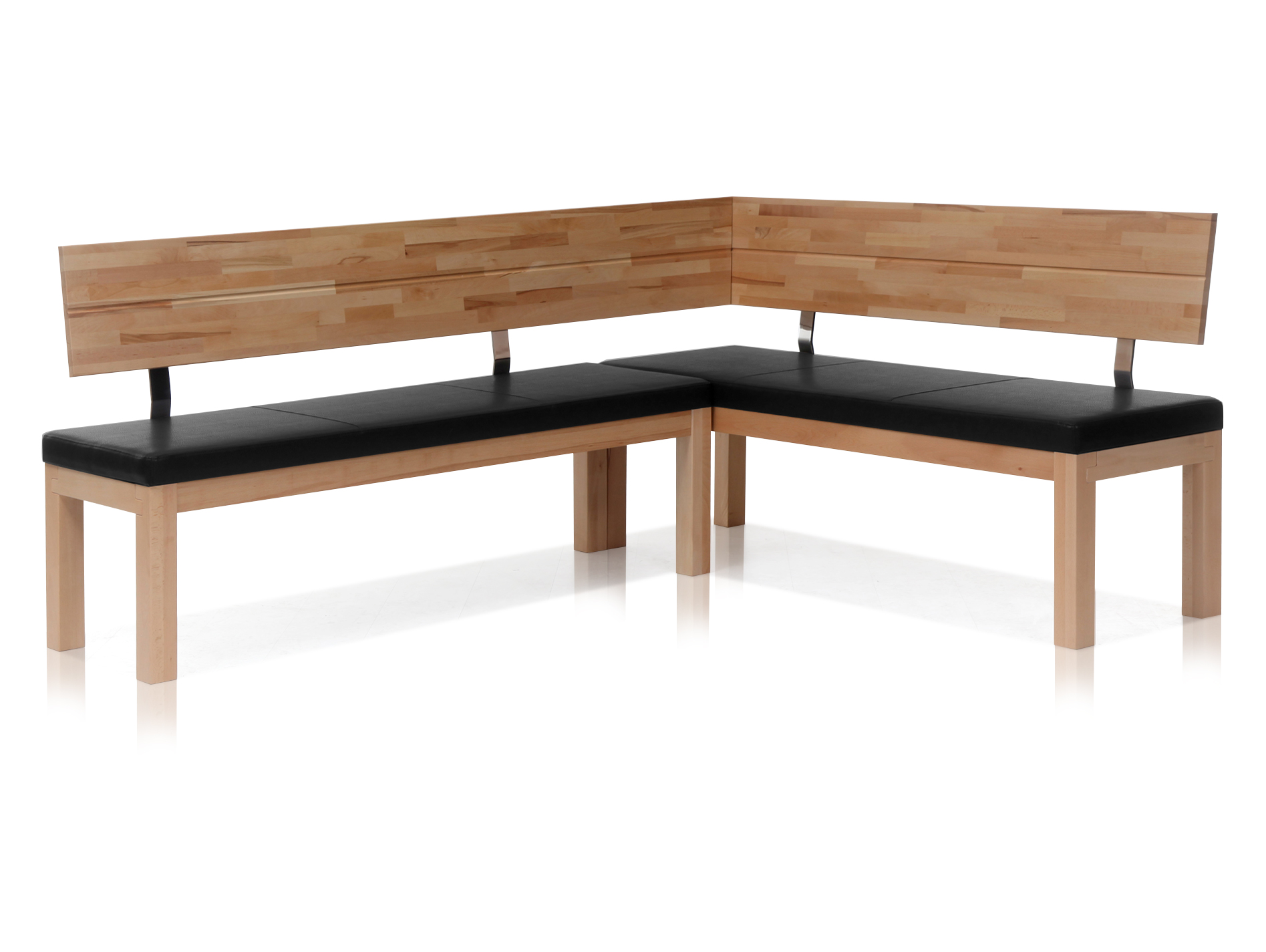 SALIMA Eckbank Massivholz mit Kunstleder bezogen 190 x 150