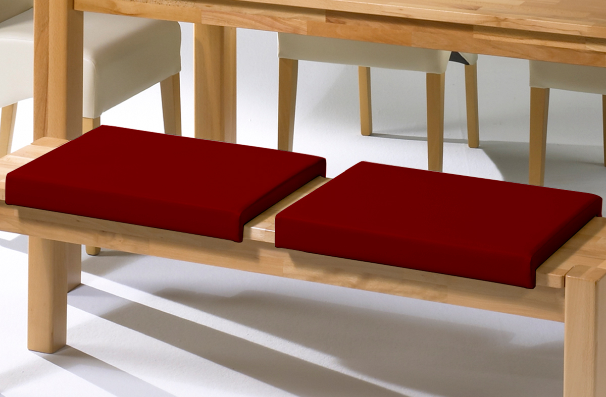 Sitzkissen/Klemmkissen für Sitzbank, Material Kunstleder dunkelrot