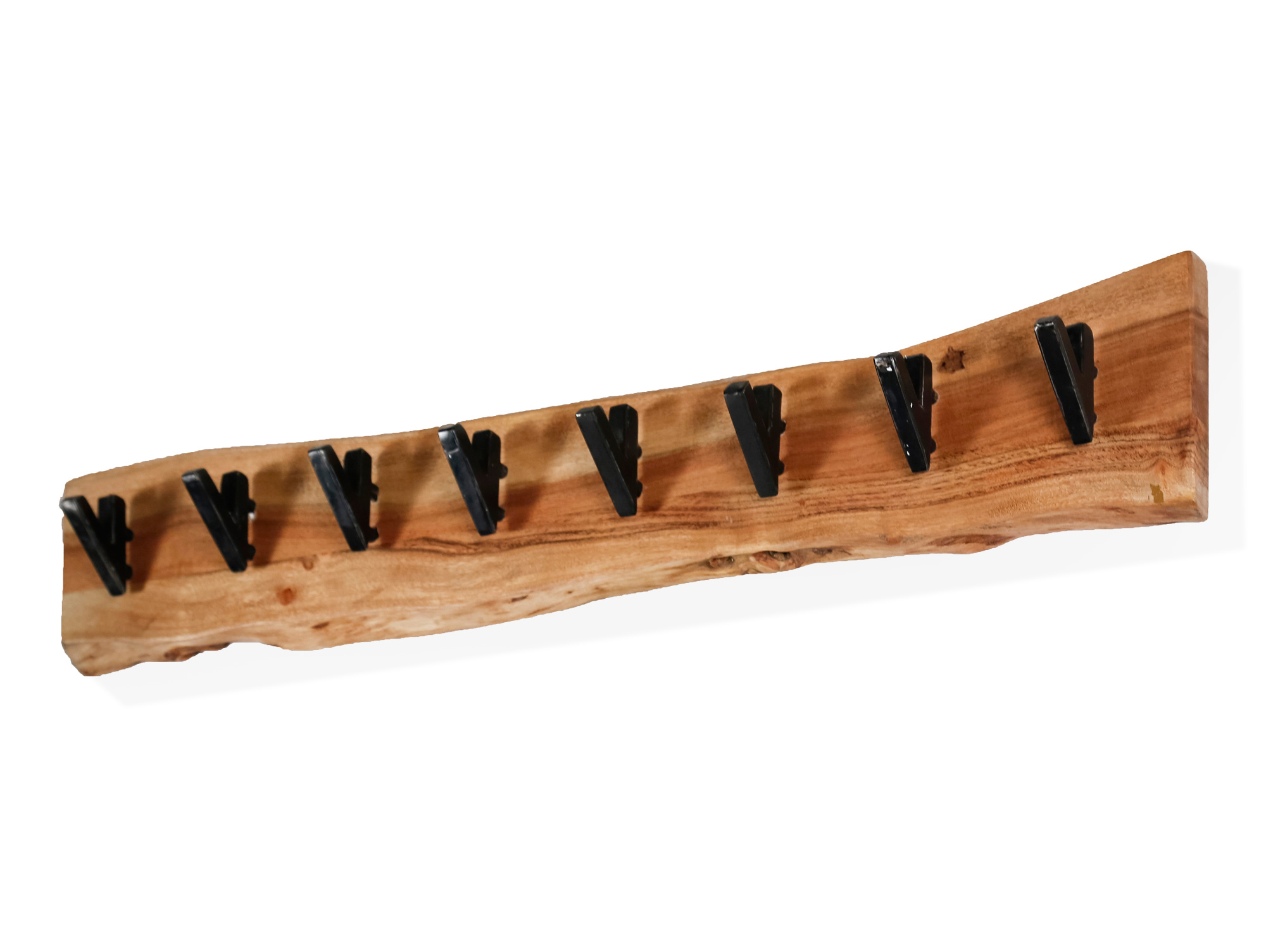 WARI Garderobenpaneel Wandgarderobe Garderobe mit 6 Haken Holz Akazie massiv 