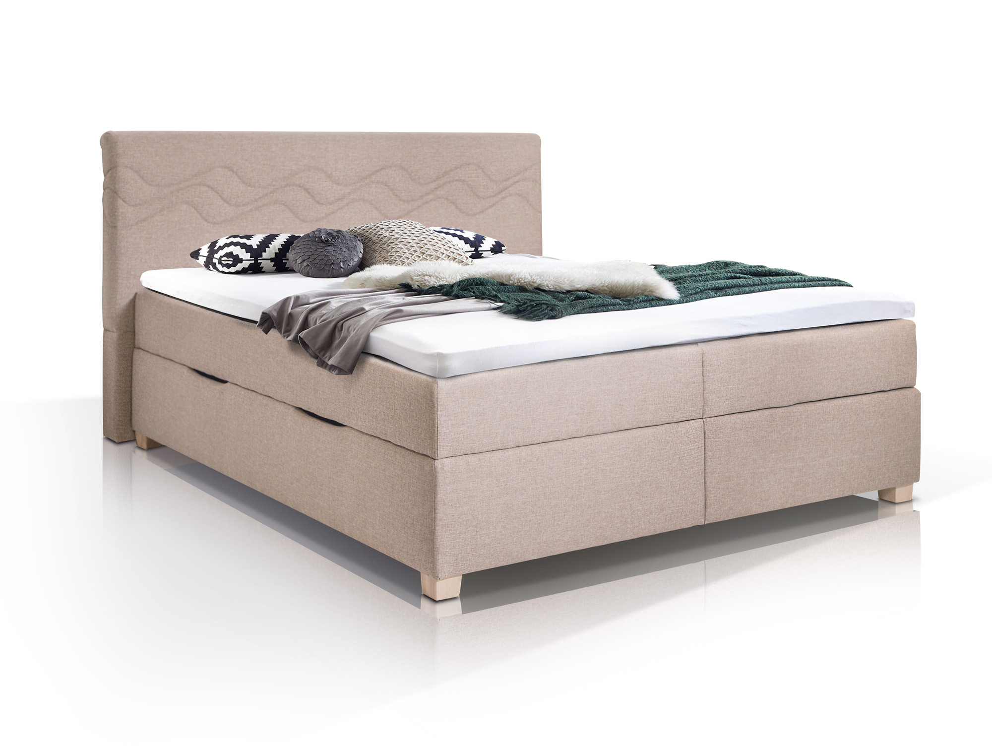 King Boxspringbett Mit Stoffbezug, 12,7 Cm Hoch – Kingsize, 1360 Kg Tragkraft, Rutschfest & Geräuschfrei, Einfach Zu Montieren