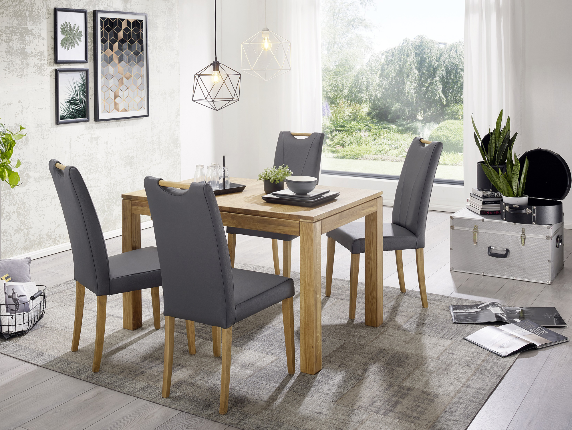Lissabon Esstisch Ausziehtisch Material Massivholz Kernbuche 80x80 Cm