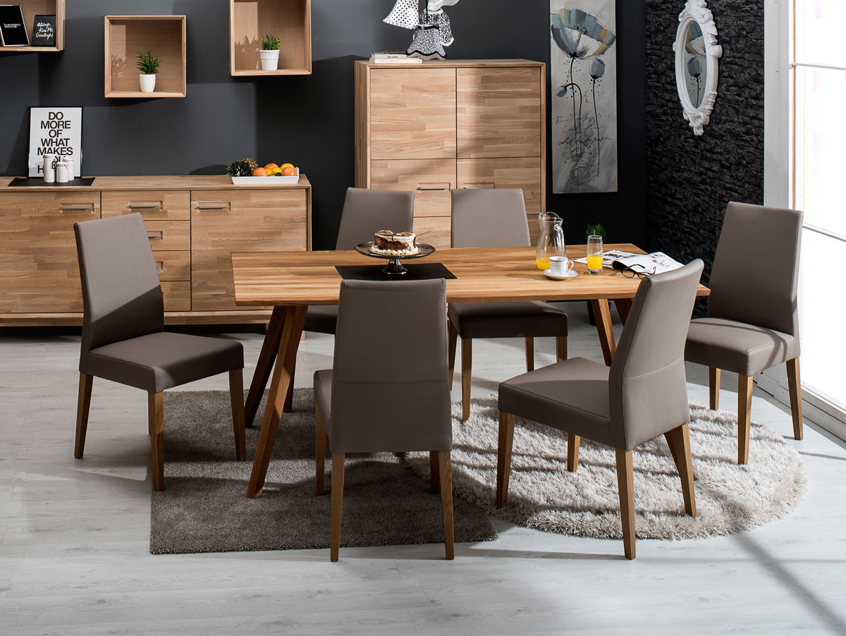 Tommy Esstisch Material Massivholz 160 X 90 Cm Rechteckig Eiche Taupe