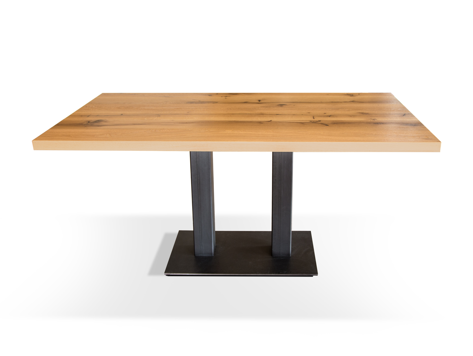 Gastro Esstisch Material Massivholz Metall Eiche Lackiert 120 X 80 Cm