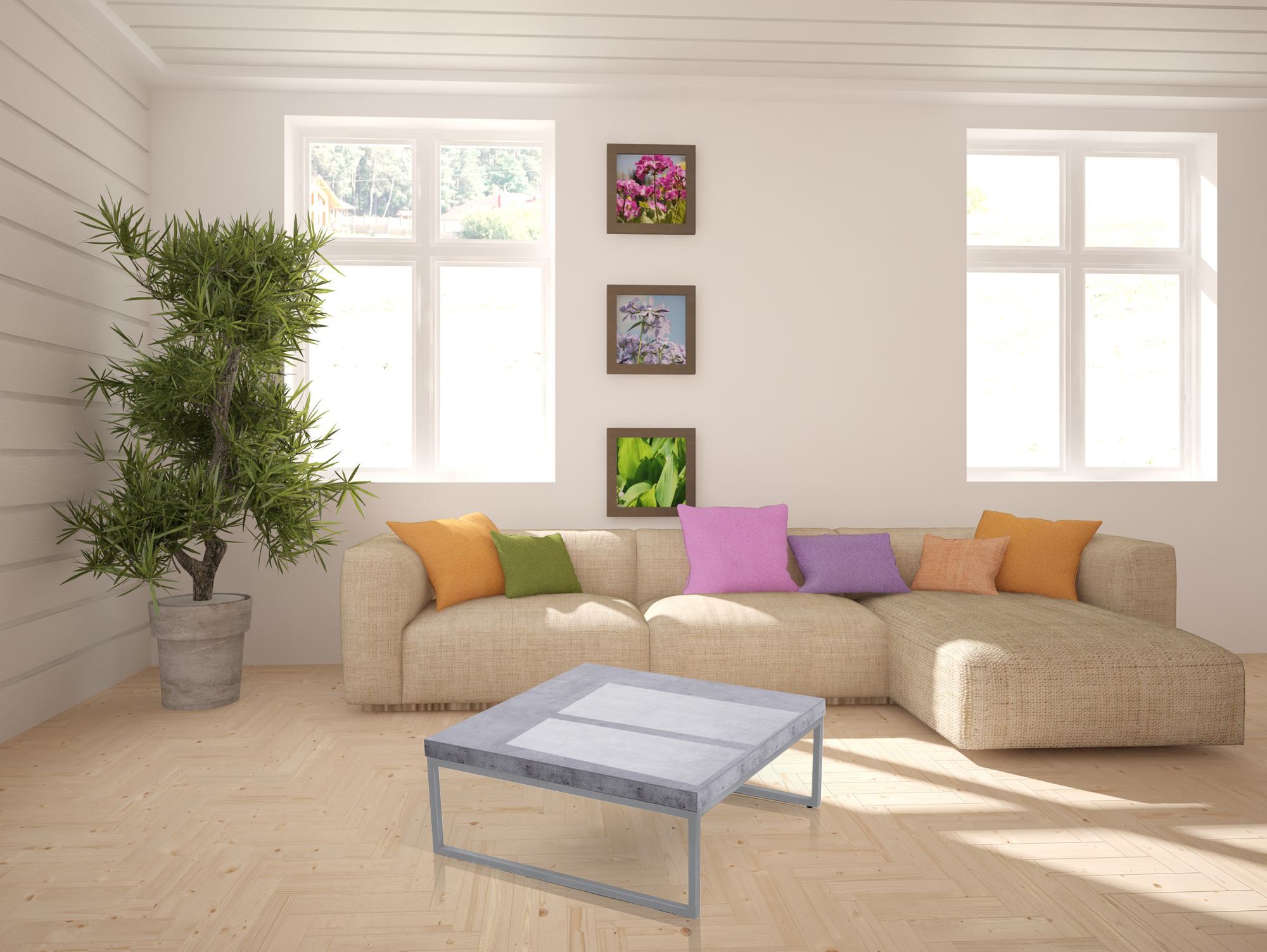 JONATHAN Couchtisch Beton Optik 80 x 80 cm JONATHAN Couchtisch Beton Optik 80 x 80 cm