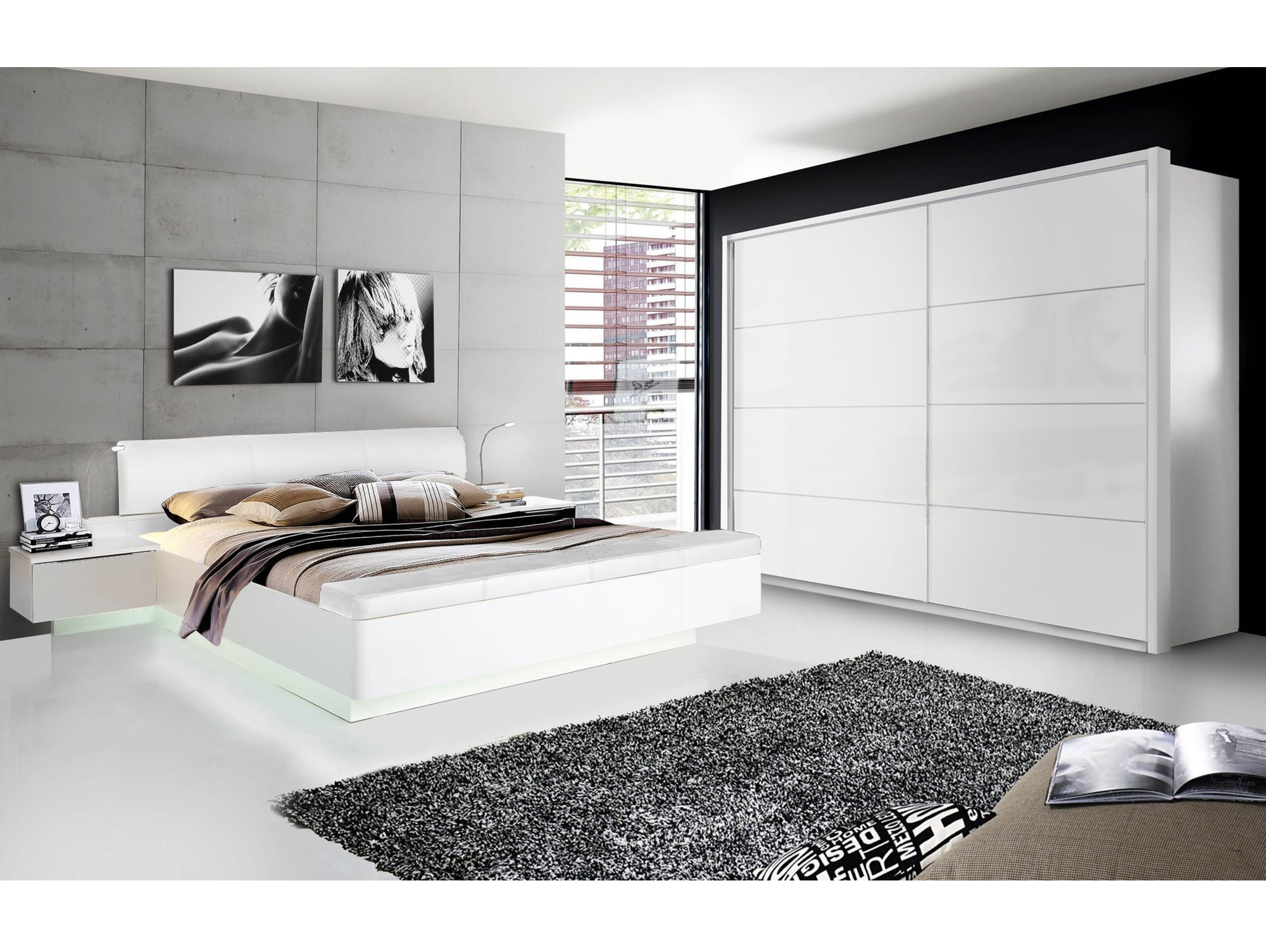 schlafzimmer weiß hochglanz