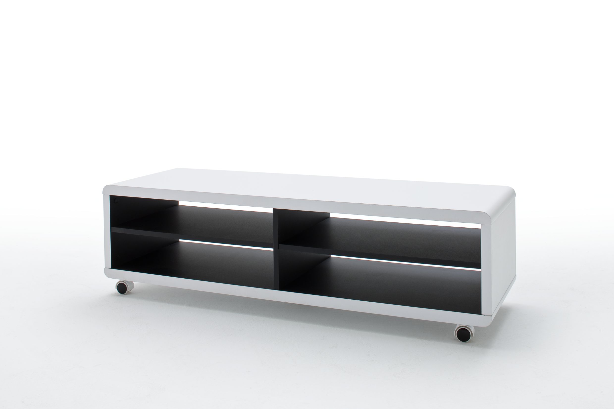 JAAP 7XL TVLowboard weißinnen schwarz mit Rollen # Lowboard Weiss Schweiz JAAP 7XL TVLowboard weißinnen schwarz mit Rollen # Lowboard Weiss Schweiz