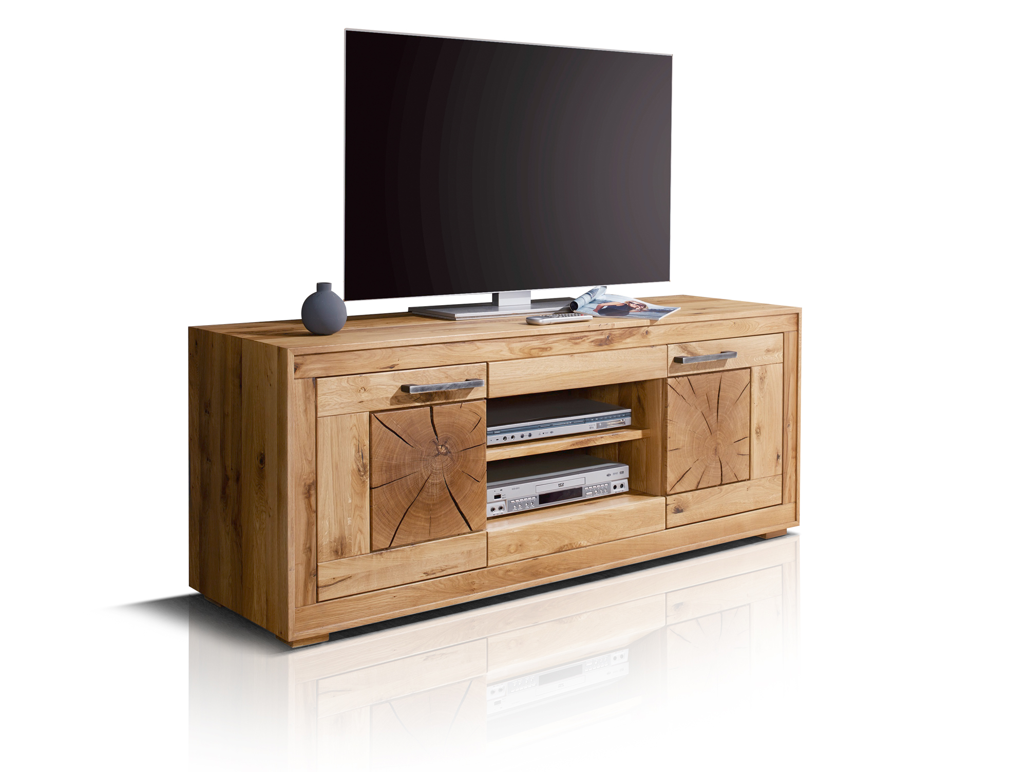 WINSTON II TV-Element, Material Massivholz, Wildeiche geölt