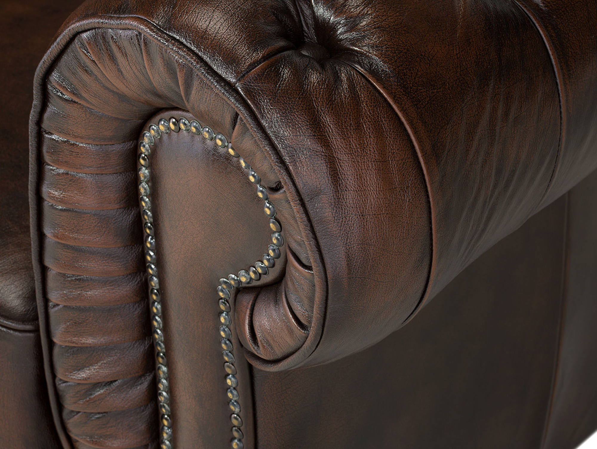 Chesterfield Echtleder 2 Sitzer Sofa Bradford Antikbraun